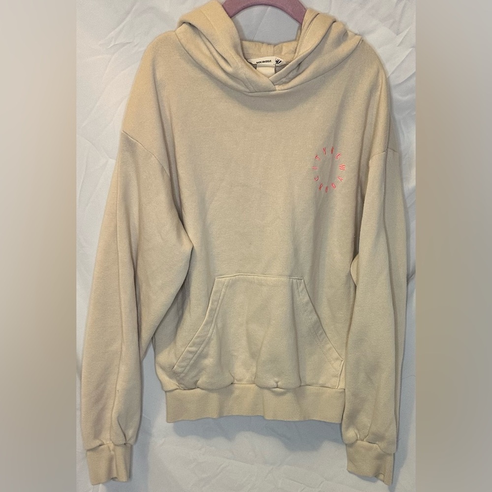 H&M Beige NYC Hoodie, Girls Size 8/10